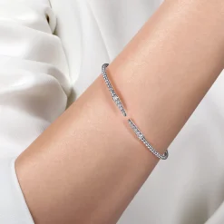Gabriel & Co. 14K White Gold Bujukan Diamond Spikes Split Bangle