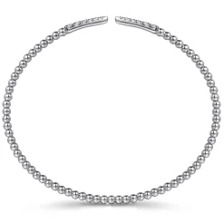 Gabriel & Co. 14K White Gold Bujukan Diamond Spikes Split Bangle