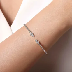 Sale Gabriel & Co. 14K White Gold Bujukan Diamond Split Cuff