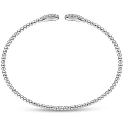 New Gabriel & Co. 14K White Gold Bujukan Diamond Teardrops Bangle