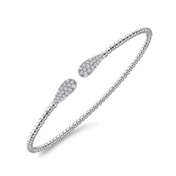 New Gabriel & Co. 14K White Gold Bujukan Diamond Teardrops Bangle