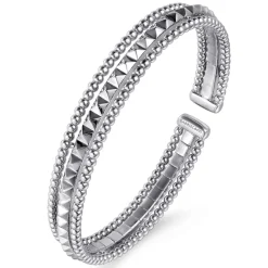 Best Gabriel & Co. 14K White Gold Bujukan Pyramid Bangle