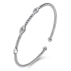 Best Gabriel & Co. 14K White Gold Bujukan Pyramid Stations Bangle