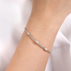 Best Gabriel & Co. 14K White Gold Bujukan Pyramid Stations Bangle