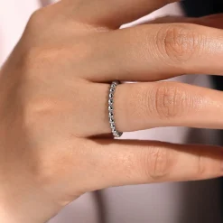 Best Gabriel & Co. 14K White Gold Bujukan Stackable Ring