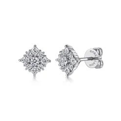 Online Gabriel & Co. 14K White Gold Bursting Star Diamond Stud Earrings