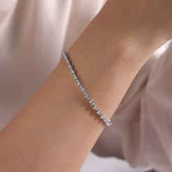 Clearance Gabriel & Co. 14K White Gold Buttercup Set Diamond Tennis Bracelet