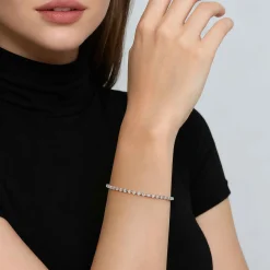 Best Gabriel & Co. 14K White Gold Buttercup Set Diamond Tennis Bracelet