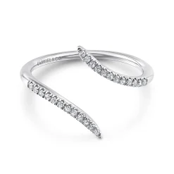 Discount Gabriel & Co. 14K White Gold Bypass Open Diamond Ring