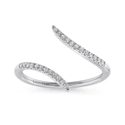 Discount Gabriel & Co. 14K White Gold Bypass Open Diamond Ring