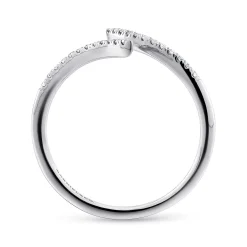 Discount Gabriel & Co. 14K White Gold Bypass Open Diamond Ring