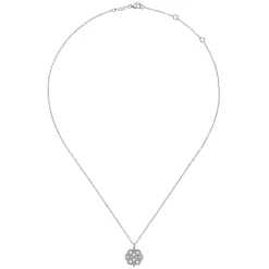 Discount Gabriel & Co. 14K White Gold Celtic Knot Diamond Pendant Necklace