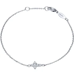 Online Gabriel & Co. 14K White Gold Chain Bracelet with Diamond Cross
