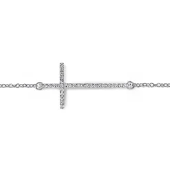 Online Gabriel & Co. 14K White Gold Chain Bracelet with Diamond Cross
