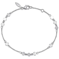 Hot Gabriel & Co. 14K White Gold Chain Bracelet with Flat Rhombus Stations
