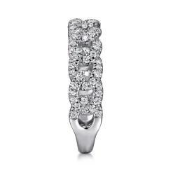 Clearance Gabriel & Co. 14K White Gold Chain Link Stackable Diamond Ring