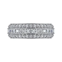 Outlet Gabriel & Co. 14K White Gold Channel Set Diamond Anniversary Band with Round and Princess Cut Diamonds - 1.2 ct