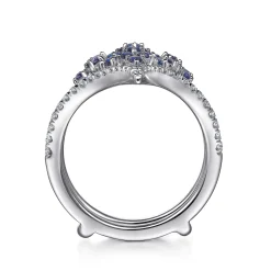 Outlet Gabriel & Co. 14K White Gold Chevron Sapphire and Diamond Ring Enhancer - 0.45 ct