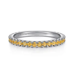 Outlet Gabriel & Co. 14K White Gold Citrine Stackable Ring