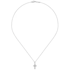 Online Gabriel & Co. 14k White Gold Classic Diamond Cross Necklace