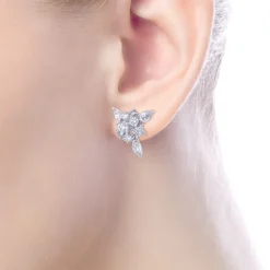 Outlet Gabriel & Co. 18K White Gold Cluster Diamond Stud Earrings