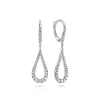 Online Gabriel & Co. 14K White Gold Contoured Pear Shaped Diamond Drop Earrings