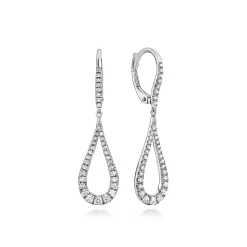 Online Gabriel & Co. 14K White Gold Contoured Pear Shaped Diamond Drop Earrings