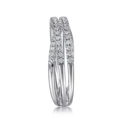 Discount Gabriel & Co. 14K White Gold Criss Crossing Diamond Ring