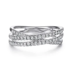 Discount Gabriel & Co. 14K White Gold Criss Crossing Diamond Ring
