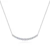 Hot Gabriel & Co. 14K White Gold Curved Bar Necklace with Bezel Set Round Diamonds