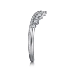 Hot Gabriel & Co. 14K White Gold Curved Diamond Anniversary Band - 0.2 ct