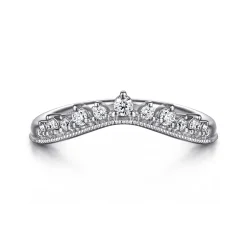Hot Gabriel & Co. 14K White Gold Curved Diamond Anniversary Band - 0.2 ct