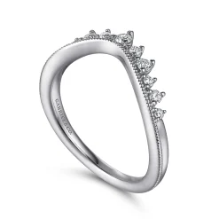 Hot Gabriel & Co. 14K White Gold Curved Diamond Anniversary Band - 0.2 ct