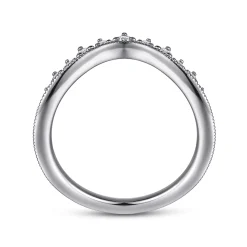 Hot Gabriel & Co. 14K White Gold Curved Diamond Anniversary Band - 0.2 ct