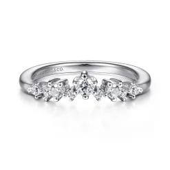 Outlet Gabriel & Co. 14K White Gold Curved Diamond Anniversary Band - 0.25 ct