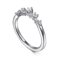Outlet Gabriel & Co. 14K White Gold Curved Diamond Anniversary Band - 0.25 ct