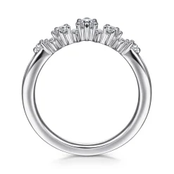 Outlet Gabriel & Co. 14K White Gold Curved Diamond Anniversary Band - 0.25 ct