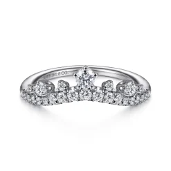 Discount Gabriel & Co. 14K White Gold Curved Diamond Anniversary Band - 0.4 ct