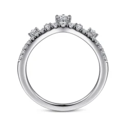 Discount Gabriel & Co. 14K White Gold Curved Diamond Anniversary Band - 0.4 ct