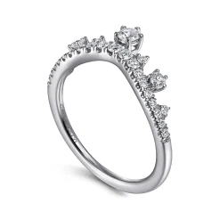 Discount Gabriel & Co. 14K White Gold Curved Diamond Anniversary Band - 0.4 ct
