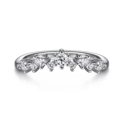 Outlet Gabriel & Co. 14K White Gold Curved Diamond Anniversary Band - 0.35 ct