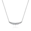 Discount Gabriel & Co. 14K White Gold Curved Diamond Bar Necklace