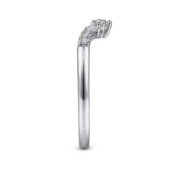 Outlet Gabriel & Co. 14K White Gold Curved V Diamond Wedding Band - 0.1 ct