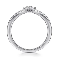 Outlet Gabriel & Co. 14K White Gold Curved V Diamond Wedding Band - 0.1 ct