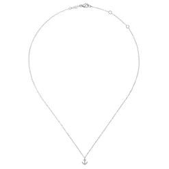 Clearance Gabriel & Co. 14K White Gold Diamond Anchor Pendant Necklace