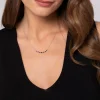Discount Gabriel & Co. 14K White Gold Diamond and Blue Sapphire Bar Necklace