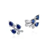 Best Gabriel & Co. 14K White Gold Diamond and Blue Sapphire Olive Branch Climber Earrings