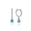 Discount Gabriel & Co. 14K White Gold Diamond and Blue Topaz Huggie Drop Earrings