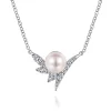 Outlet Gabriel & Co. 14K White Gold Diamond and Pearl Necklace