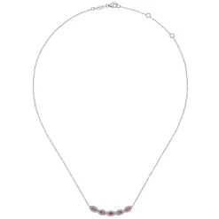 Discount Gabriel & Co. 14K White Gold Diamond and Ruby Necklace